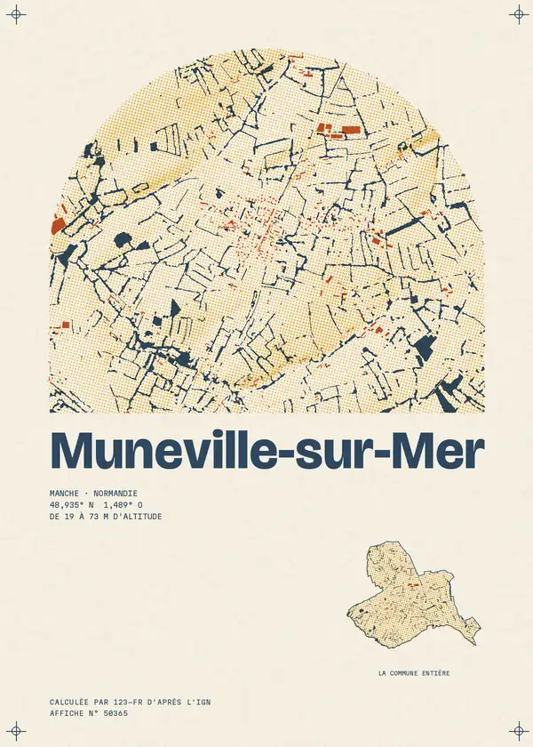 Affiche de Muneville-sur-Mer, calculée par 123-fr d'après l'IGN