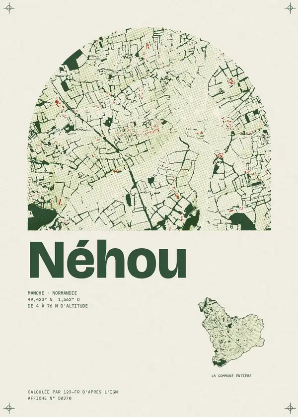 Affiche de Néhou, calculée par 123-fr d'après l'IGN