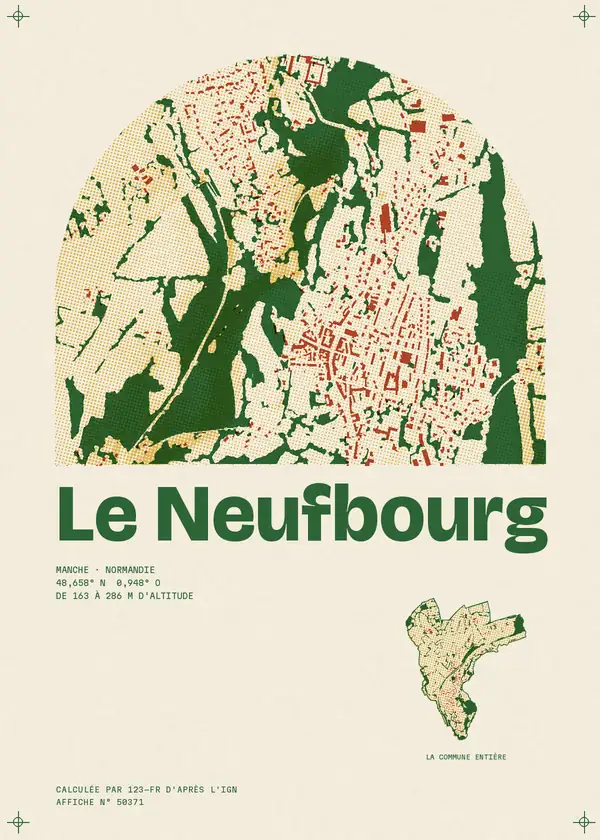 Affiche de Le Neufbourg, calculée par 123-fr d'après l'IGN