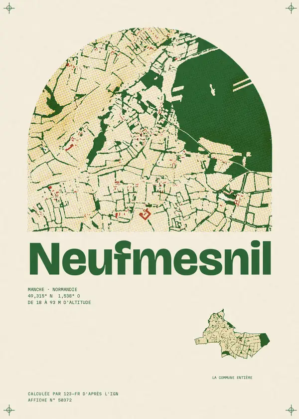 Affiche de Neufmesnil, calculée par 123-fr d'après l'IGN