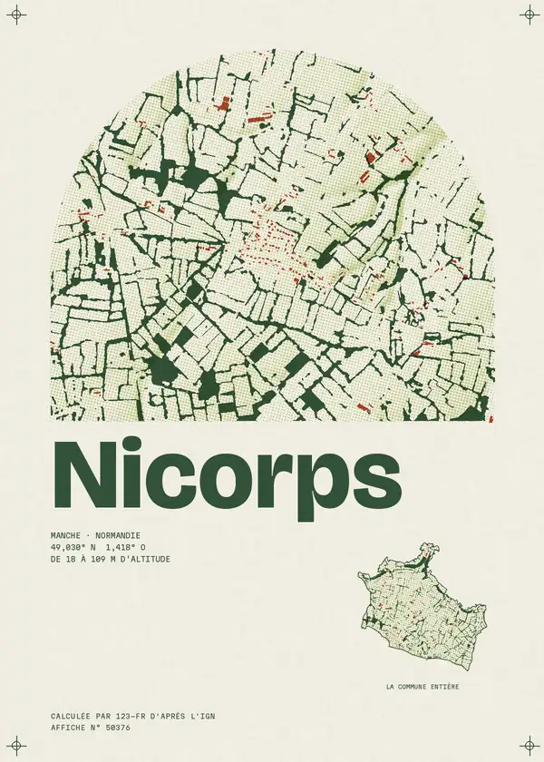 Affiche de Nicorps, calculée par 123-fr d'après l'IGN