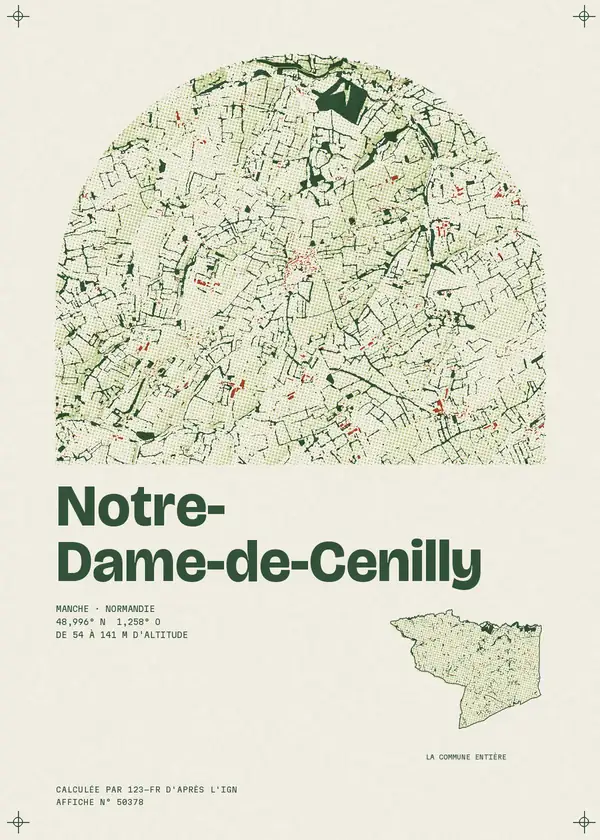 Affiche de Notre-Dame-de-Cenilly, calculée par 123-fr d'après l'IGN
