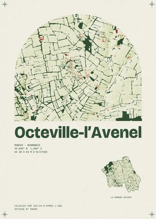 Affiche de Octeville-l'Avenel, calculée par 123-fr d'après l'IGN
