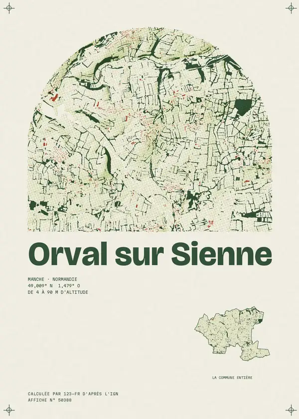 Affiche de Orval sur Sienne, calculée par 123-fr d'après l'IGN