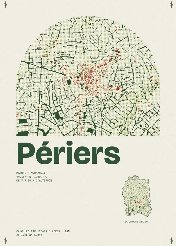 Affiche de Périers, calculée par 123-fr d'après l'IGN
