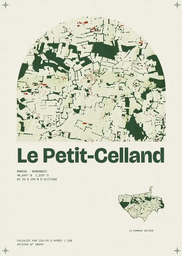 Affiche de Le Petit-Celland, calculée par 123-fr d'après l'IGN