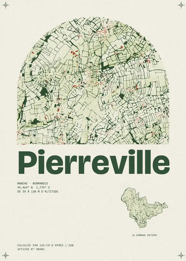 Affiche de Pierreville, calculée par 123-fr d'après l'IGN