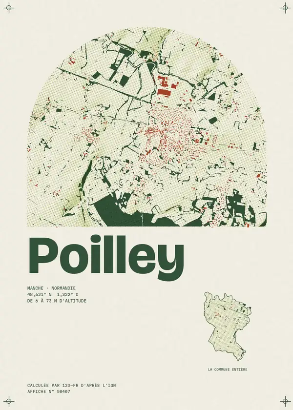 Affiche de Poilley, calculée par 123-fr d'après l'IGN