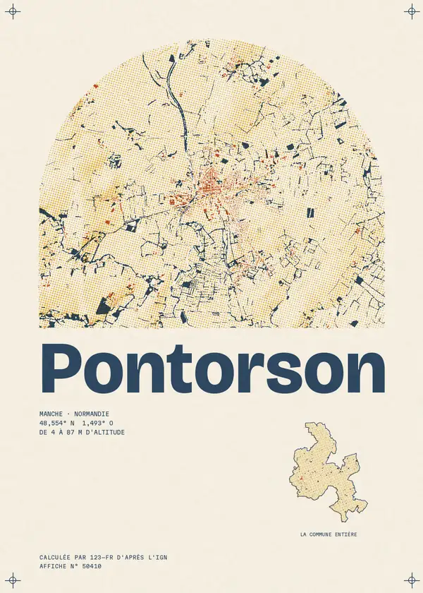 Affiche de Pontorson, calculée par 123-fr d'après l'IGN
