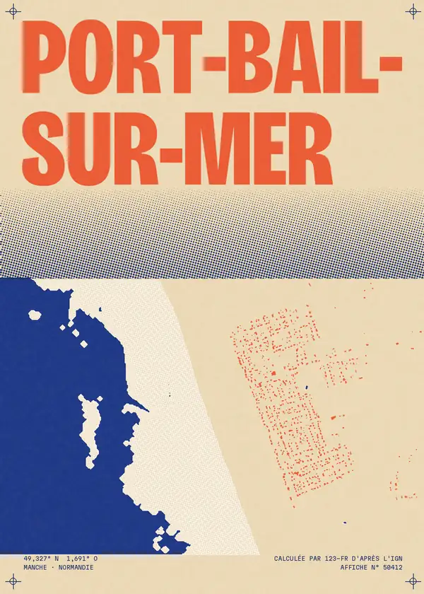 Affiche de Port-Bail-sur-Mer, calculée par 123-fr d'après l'IGN