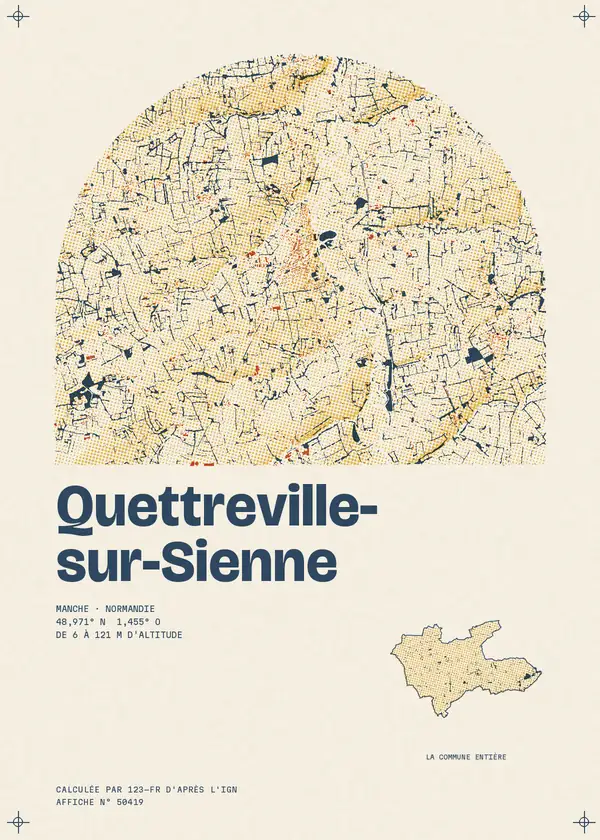 Affiche de Quettreville-sur-Sienne, calculée par 123-fr d'après l'IGN
