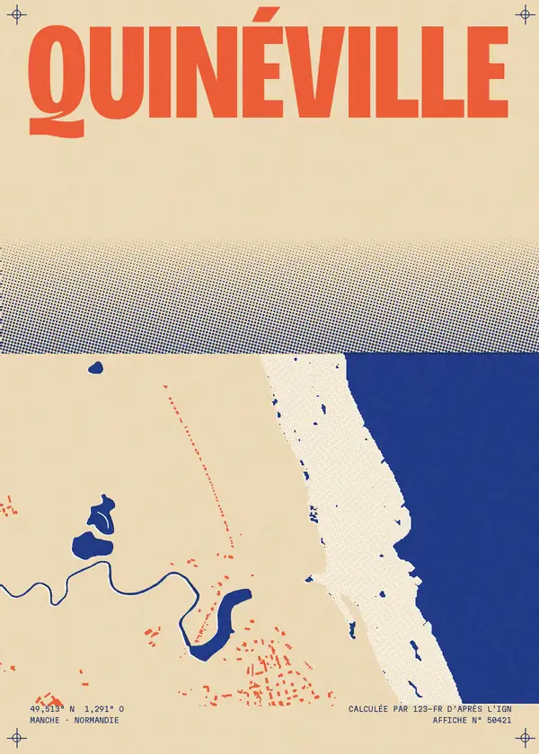Affiche de Quinéville, calculée par 123-fr d'après l'IGN