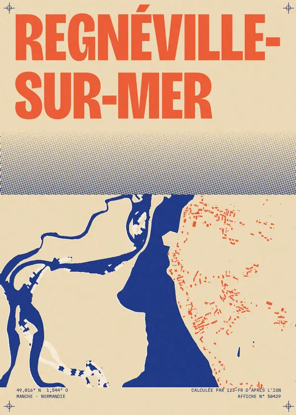Affiche de Regnéville-sur-Mer, calculée par 123-fr d'après l'IGN