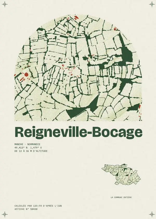 Affiche de Reigneville-Bocage, calculée par 123-fr d'après l'IGN