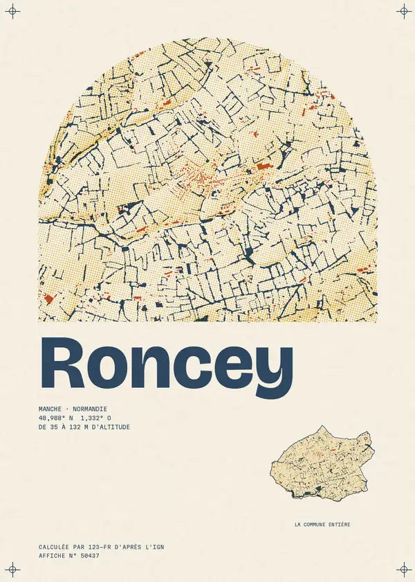Affiche de Roncey, calculée par 123-fr d'après l'IGN