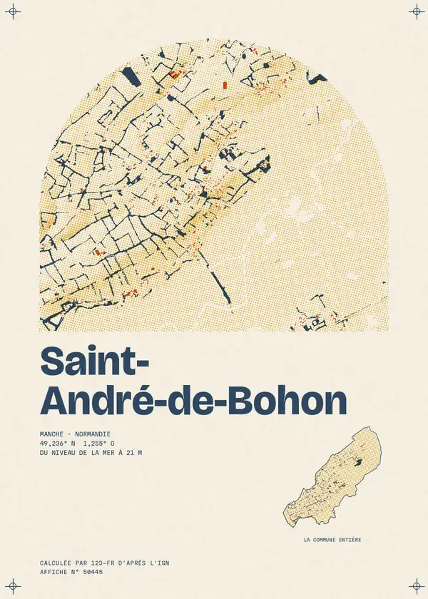 Affiche de Saint-André-de-Bohon, calculée par 123-fr d'après l'IGN