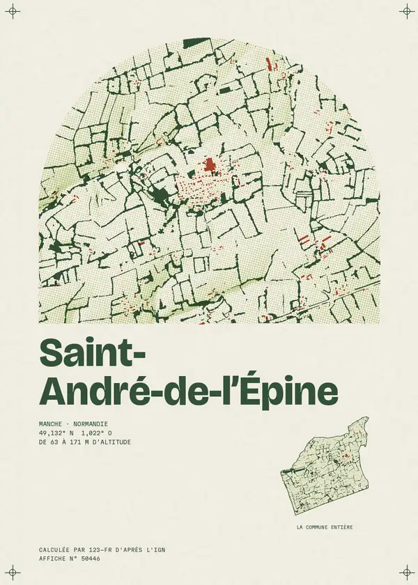 Affiche de Saint-André-de-l'Épine, calculée par 123-fr d'après l'IGN