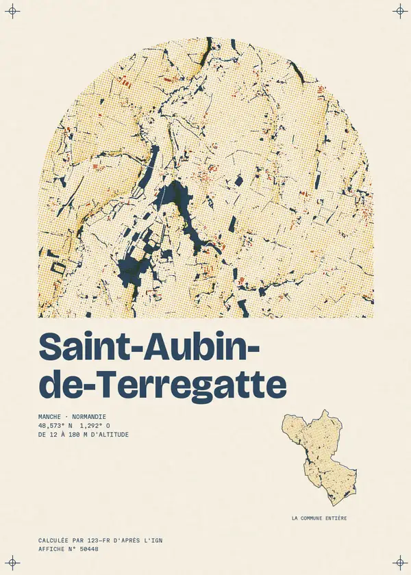 Affiche de Saint-Aubin-de-Terregatte, calculée par 123-fr d'après l'IGN