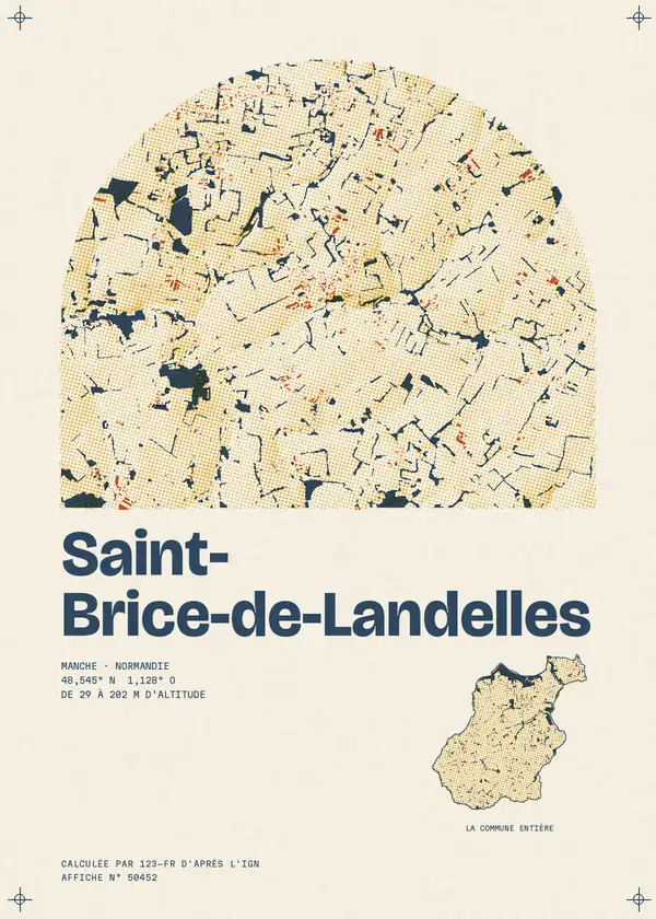 Affiche de Saint-Brice-de-Landelles, calculée par 123-fr d'après l'IGN