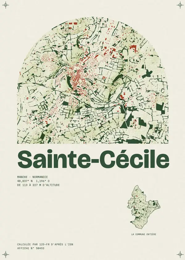 Affiche de Sainte-Cécile, calculée par 123-fr d'après l'IGN