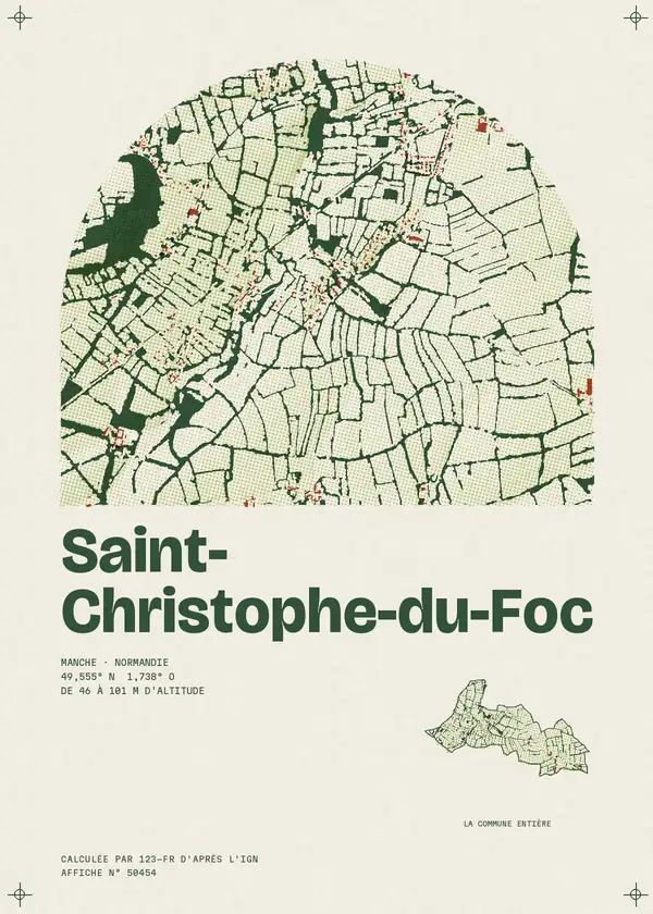 Affiche de Saint-Christophe-du-Foc, calculée par 123-fr d'après l'IGN