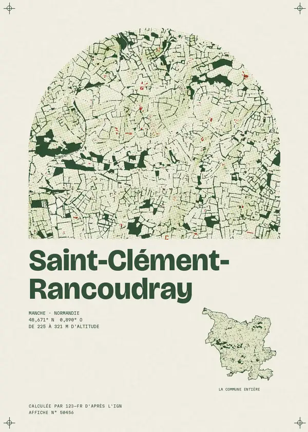 Affiche de Saint-Clément-Rancoudray, calculée par 123-fr d'après l'IGN