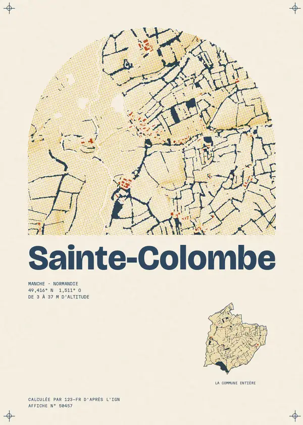 Affiche de Sainte-Colombe, calculée par 123-fr d'après l'IGN