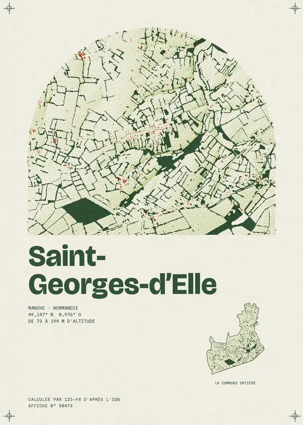 Affiche de Saint-Georges-d'Elle, calculée par 123-fr d'après l'IGN