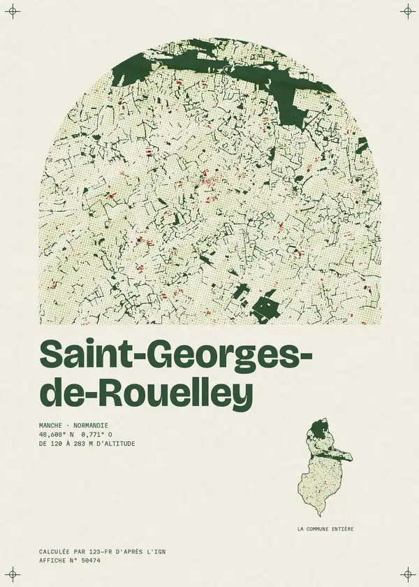 Affiche de Saint-Georges-de-Rouelley, calculée par 123-fr d'après l'IGN