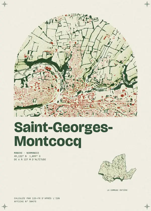 Affiche de Saint-Georges-Montcocq, calculée par 123-fr d'après l'IGN