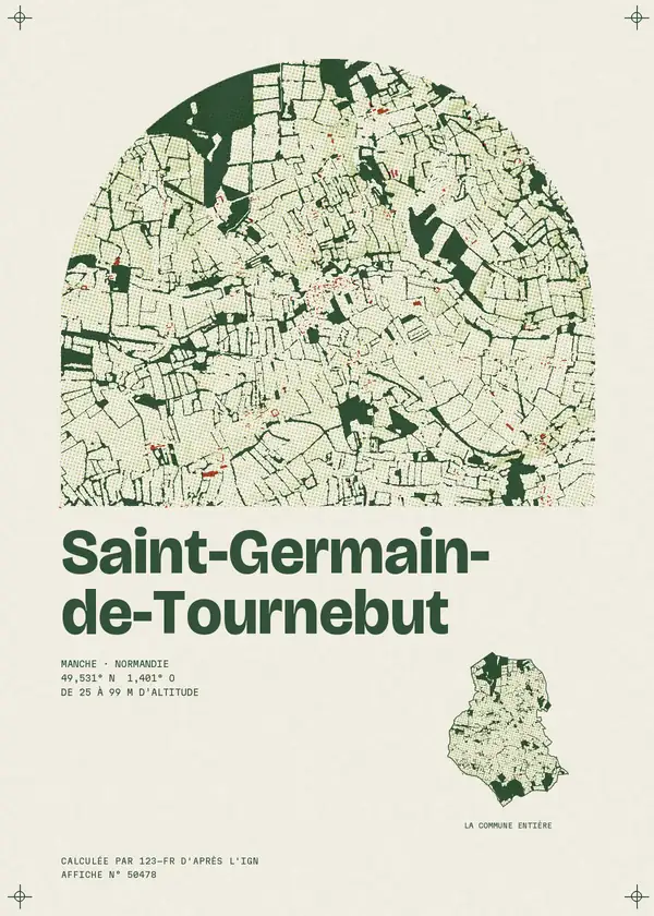 Affiche de Saint-Germain-de-Tournebut, calculée par 123-fr d'après l'IGN