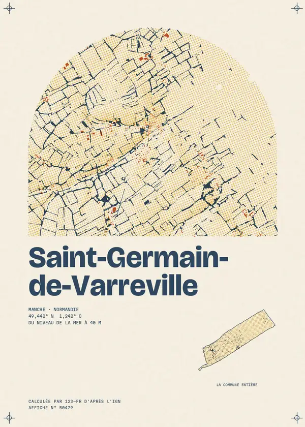 Affiche de Saint-Germain-de-Varreville, calculée par 123-fr d'après l'IGN