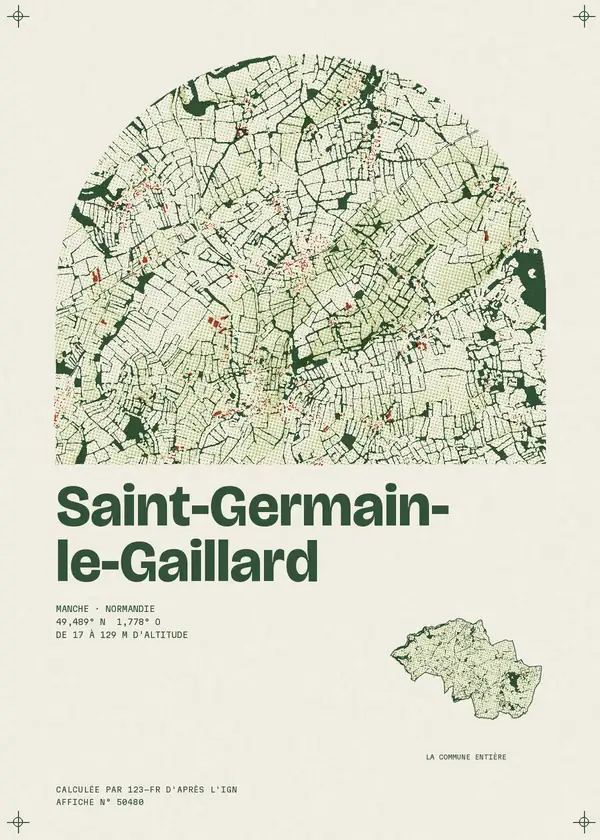 Affiche de Saint-Germain-le-Gaillard, calculée par 123-fr d'après l'IGN