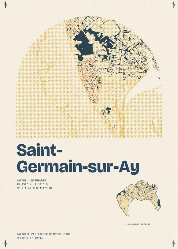 Affiche de Saint-Germain-sur-Ay, calculée par 123-fr d'après l'IGN