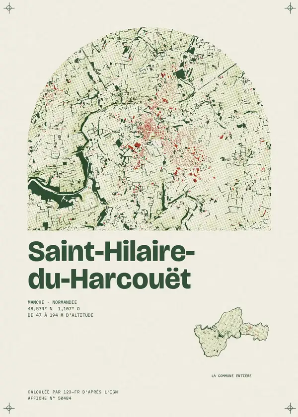 Affiche de Saint-Hilaire-du-Harcouët, calculée par 123-fr d'après l'IGN