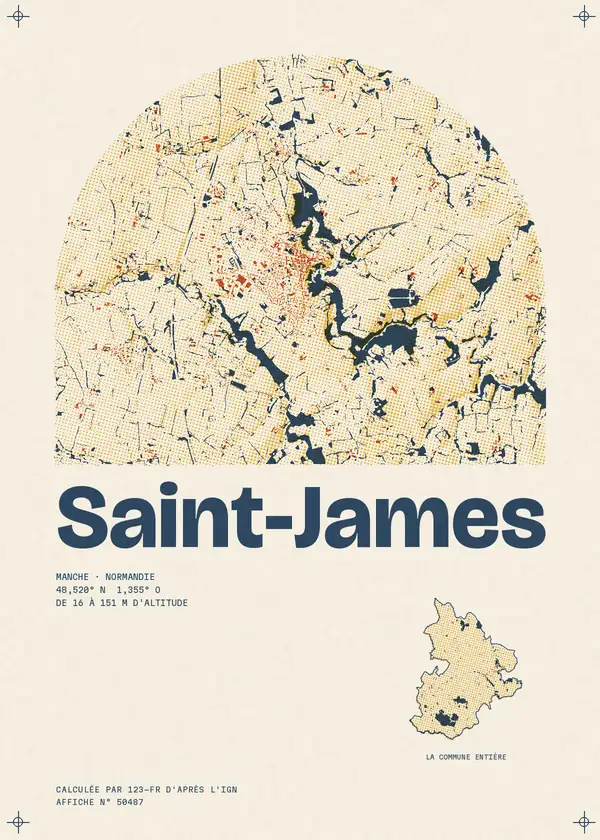 Affiche de Saint-James, calculée par 123-fr d'après l'IGN