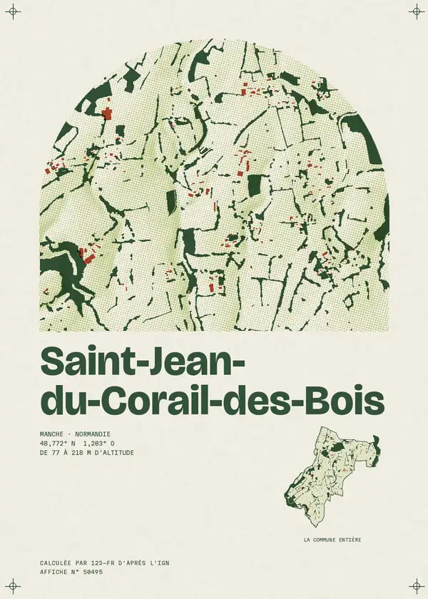 Affiche de Saint-Jean-du-Corail-des-Bois, calculée par 123-fr d'après l'IGN