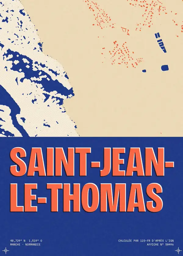 Affiche de Saint-Jean-le-Thomas, calculée par 123-fr d'après l'IGN