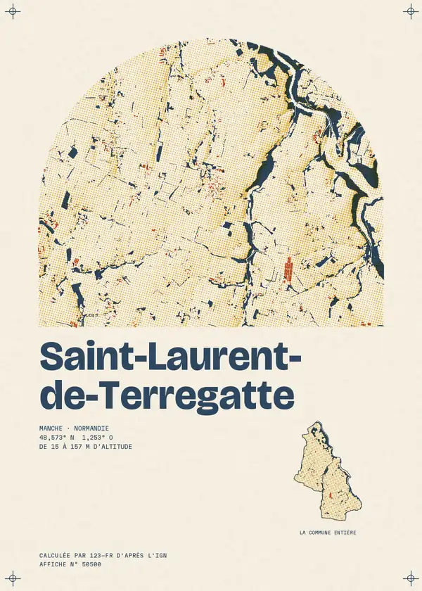 Affiche de Saint-Laurent-de-Terregatte, calculée par 123-fr d'après l'IGN