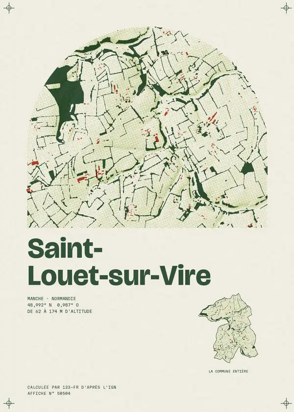 Affiche de Saint-Louet-sur-Vire, calculée par 123-fr d'après l'IGN