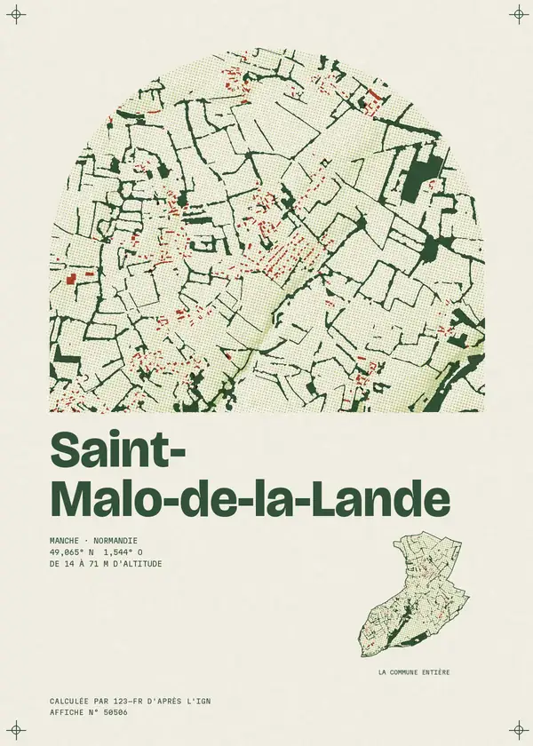 Affiche de Saint-Malo-de-la-Lande, calculée par 123-fr d'après l'IGN