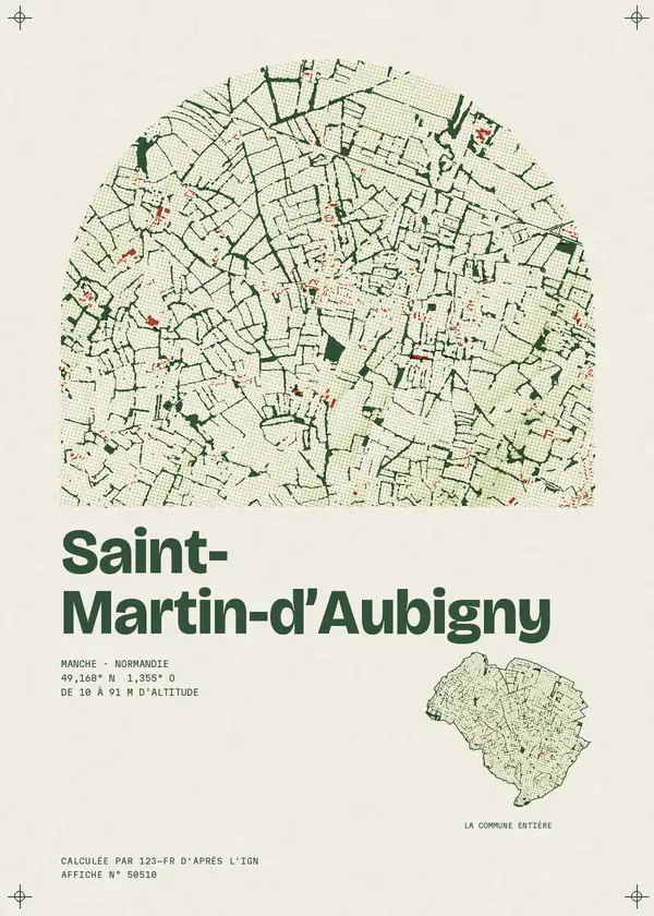 Affiche de Saint-Martin-d'Aubigny, calculée par 123-fr d'après l'IGN