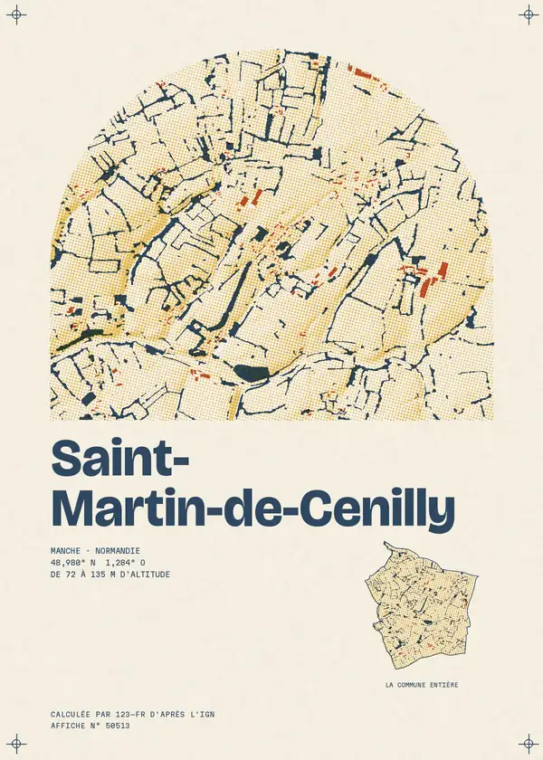 Affiche de Saint-Martin-de-Cenilly, calculée par 123-fr d'après l'IGN