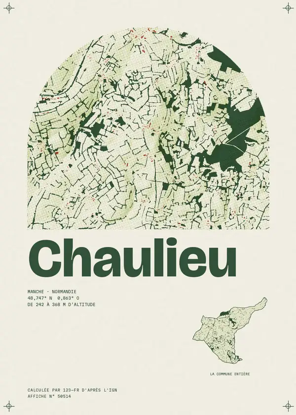 Affiche de Chaulieu, calculée par 123-fr d'après l'IGN