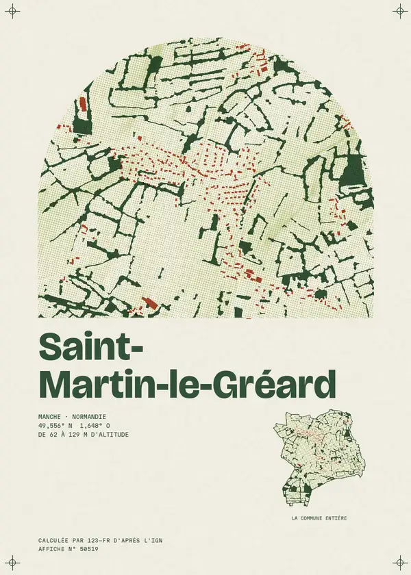 Affiche de Saint-Martin-le-Gréard, calculée par 123-fr d'après l'IGN