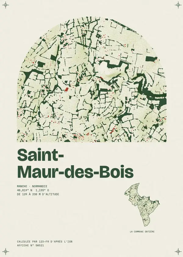 Affiche de Saint-Maur-des-Bois, calculée par 123-fr d'après l'IGN