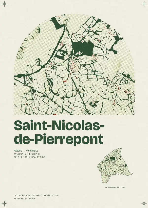 Affiche de Saint-Nicolas-de-Pierrepont, calculée par 123-fr d'après l'IGN