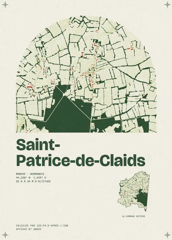 Affiche de Saint-Patrice-de-Claids, calculée par 123-fr d'après l'IGN