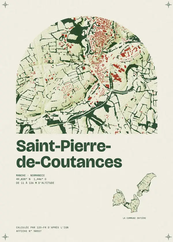 Affiche de Saint-Pierre-de-Coutances, calculée par 123-fr d'après l'IGN