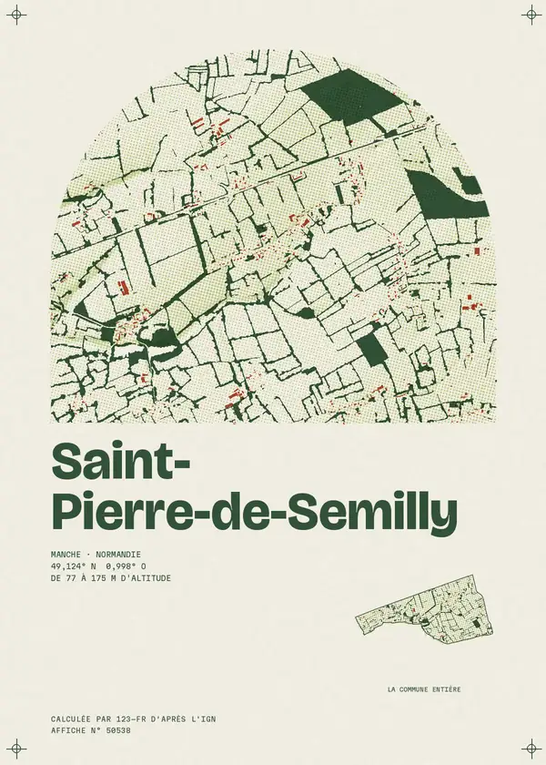 Affiche de Saint-Pierre-de-Semilly, calculée par 123-fr d'après l'IGN